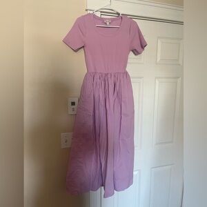 Lavender Ladies Short Sleeve Dress